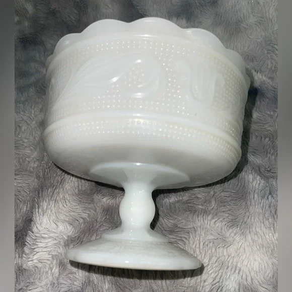 Vintage white milk glass compote candy dish Storage & Organization